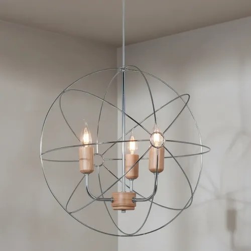 Lámpara Colgante Jaula 3 Luces A13cromo