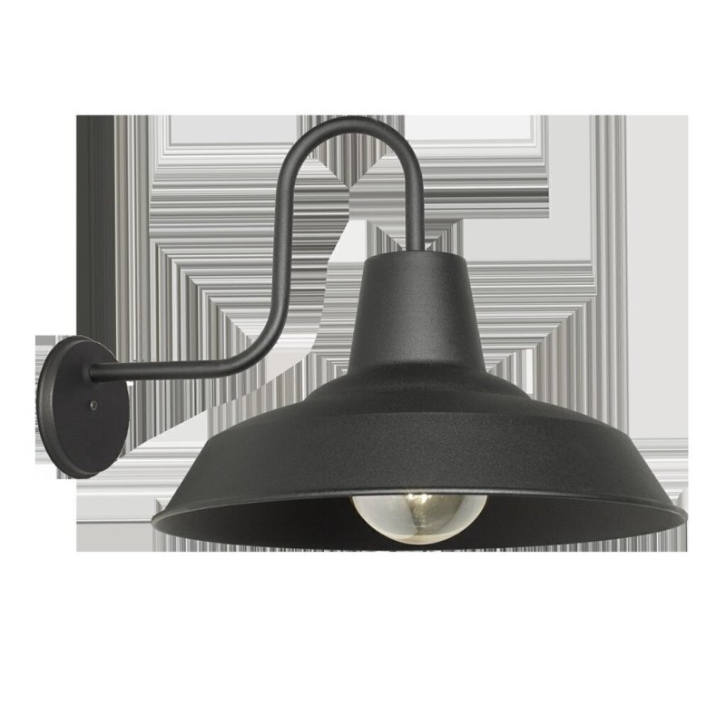 Aplique de pared Badajoz E-27 - Negro texturado - 9