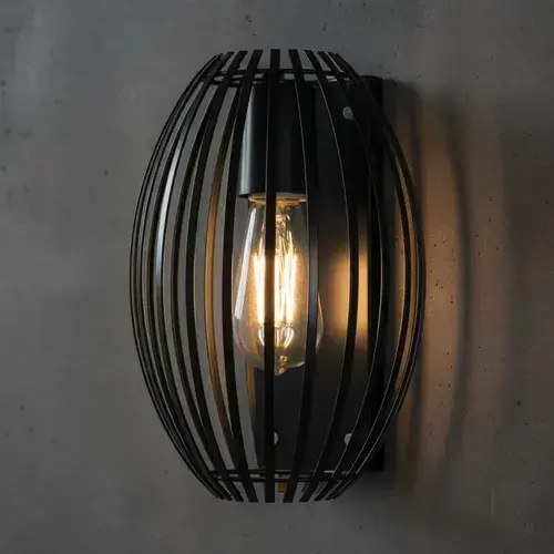 Aplique de pared Barril E-27 - Negro Brilloso - 5