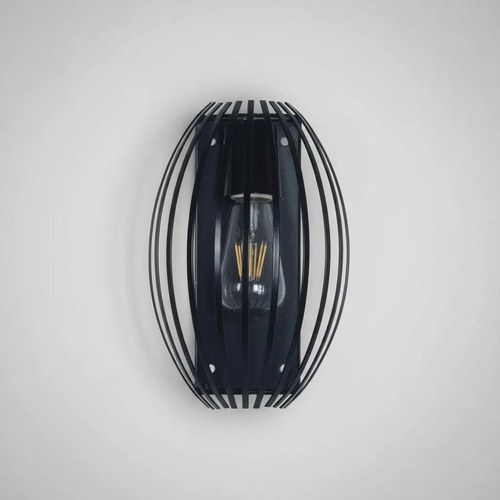 Aplique de pared Barril E-27 - Negro Brilloso - 6