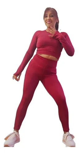 Calza Con Bolsillo Corte Modelador Levanta La Cola Jp Sport Bordó S - 8