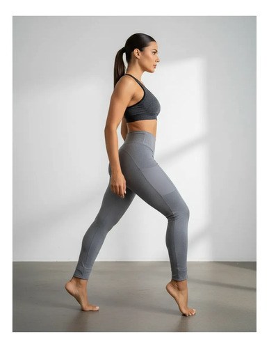 Calza Con Bolsillo Corte Modelador Levanta La Cola Jp Sport Gris Melange S - 3