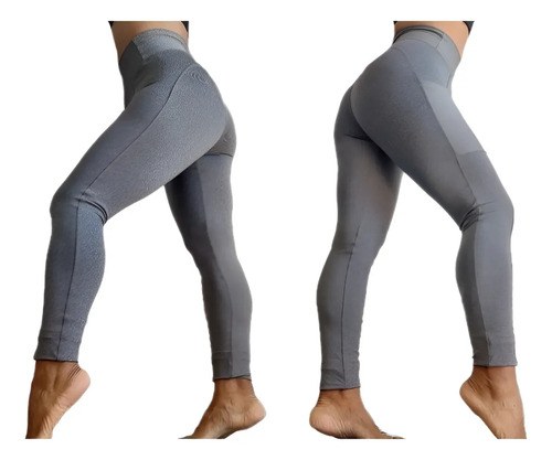 Calza Con Bolsillo Corte Modelador Levanta La Cola Jp Sport Gris Melange S - 5