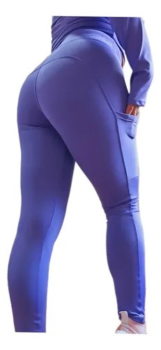 Calza Con Bolsillo Corte Modelador Levanta La Cola Jp Sport Lila L - 2