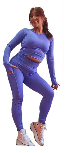 Calza Con Bolsillo Corte Modelador Levanta La Cola Jp Sport Lila Xl - 4