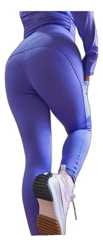 Calza Con Bolsillo Corte Modelador Levanta La Cola Jp Sport Lila Xl - 6