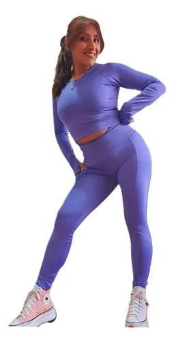 Calza Con Bolsillo Corte Modelador Levanta La Cola Jp Sport Lila Xl - 7