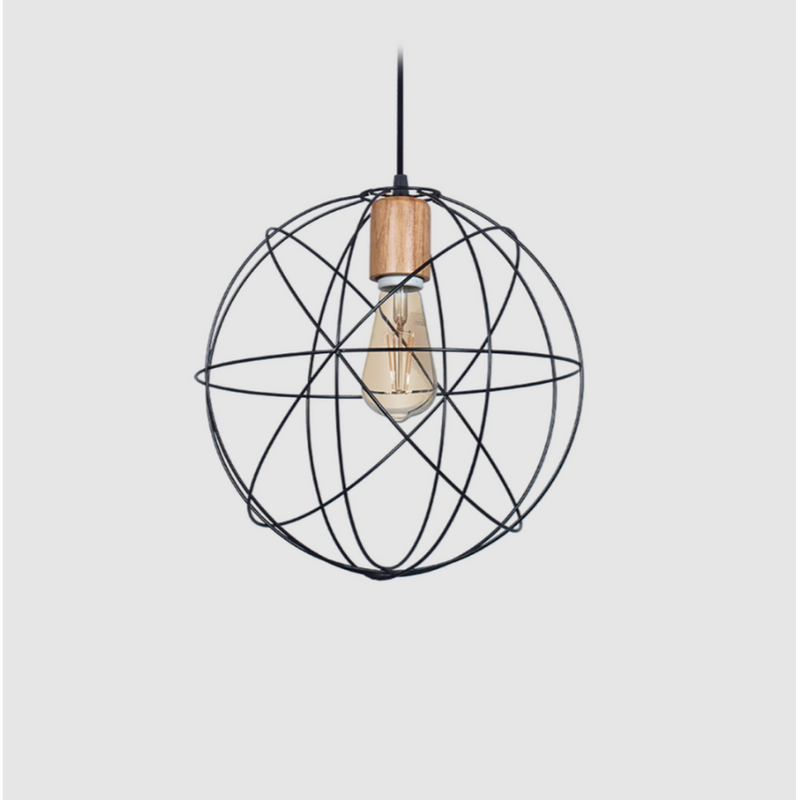 Lampara Colgante jaula forma átomo 1 Luz