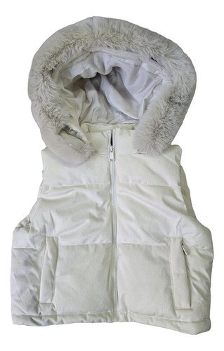 Chaleco Con Piel Para Dama Beige Claro Liso Xxxl