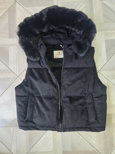 Chaleco Con Piel Para Dama Negro Liso Xl - 2
