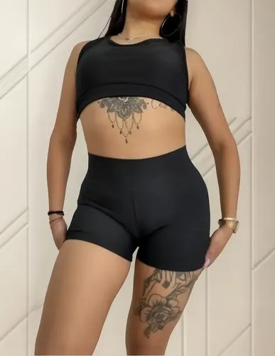 Conjunto Deportivo Short Corto + Top Mujer Jp Peñafiel Sport