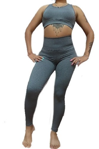 Pack X 2 Calzas Suplex Sport Color A Eleccion Negro Y Gris - 7