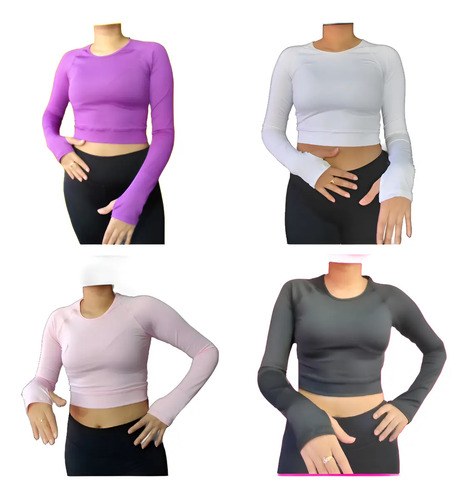 Remera Corpiño Deportivo Jpsport Top Manga Larga Mujer - 7