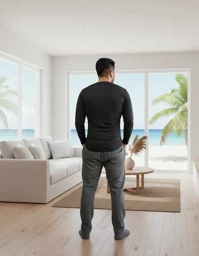 Remera Termica Para Hombre Calidad Premium Negro M - 2