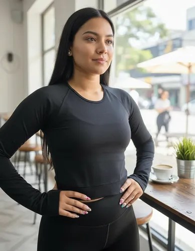 Remera Térmica Con Friza Dama Larga M/l Elatizada - 5