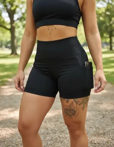Short Con Bolsillo Y Recorte Levanta Gluteos