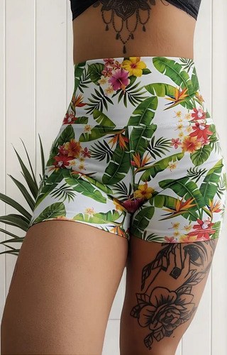 Short Fantasia Faja Modeladora Y Calce Perfecto Jpsport Blanco Sublimado Primavera L - 3