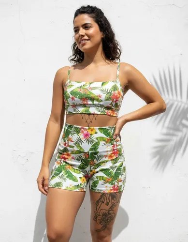 Short Fantasia Faja Modeladora Y Calce Perfecto Jpsport Blanco Sublimado Primavera M - 4