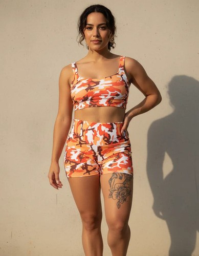Short Fantasia Faja Modeladora Y Calce Perfecto Jpsport Naranja Camuflado S