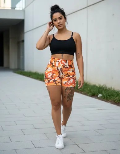 Short Fantasia Faja Modeladora Y Calce Perfecto Jpsport Naranja Camuflado Xxl - 4