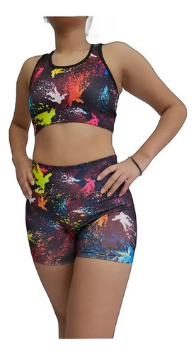 Short Fantasia Faja Modeladora Y Calce Perfecto Jpsport Negro Acuarela L - 4