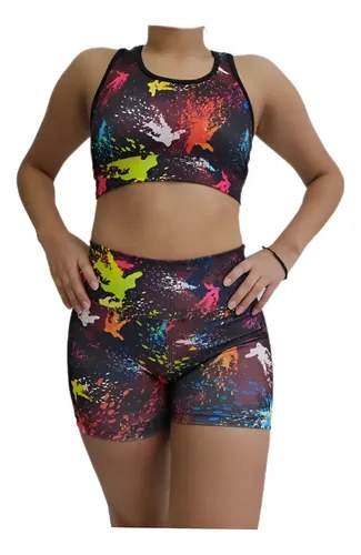 Short Fantasia Faja Modeladora Y Calce Perfecto Jpsport Negro Acuarela Xxl - 3
