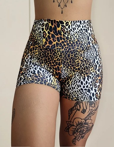 Short Fantasia Faja Modeladora Y Calce Perfecto Jpsport Negro Animal Print L