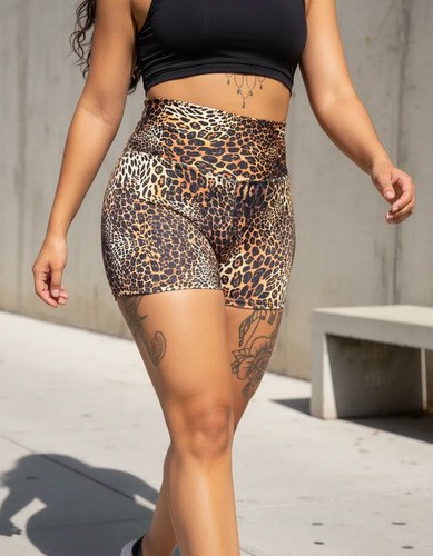 Short Fantasia Faja Modeladora Y Calce Perfecto Jpsport Negro Animal Print L - 2