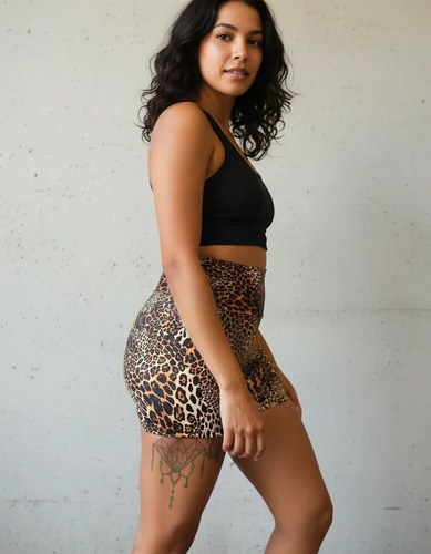 Short Fantasia Faja Modeladora Y Calce Perfecto Jpsport Negro Animal Print L - 4