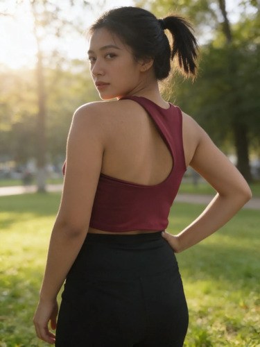 Top Deportivo Jp Sport Para Mujer Espalda Racer Bordó Lisa S - 2
