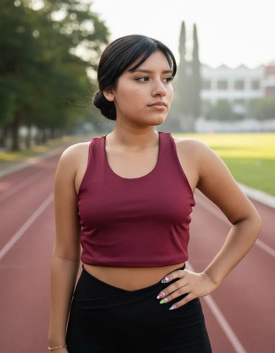 Top Deportivo Jp Sport Para Mujer Espalda Racer Bordó Lisa S - 5