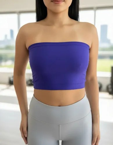 Top Strapless 100%lycra. Premium Para Uso Casual Violeta Lisa Único