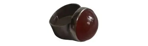 Anillo De Onix Rubi Y Plata 950 Rojo Ajustable