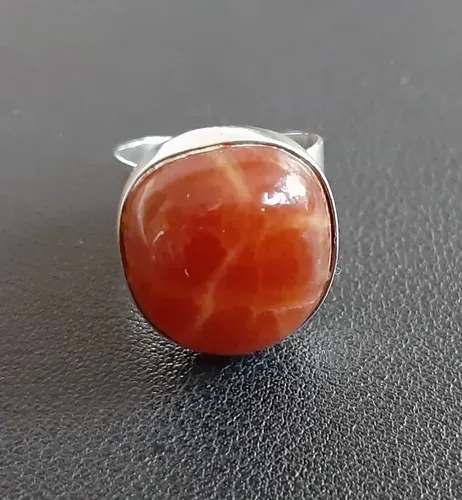 Anillo De Onix Rubi Y Plata 950 Rojo Ajustable - 3