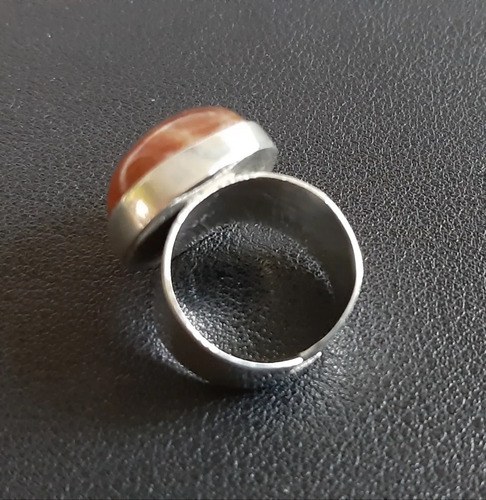 Anillo De Onix Rubi Y Plata 950 Rojo Ajustable - 4