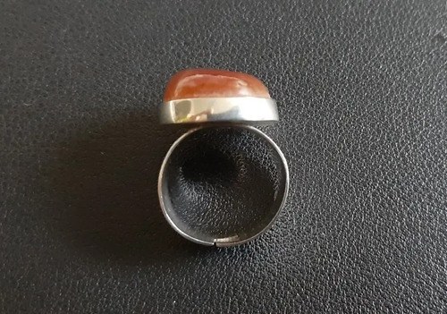 Anillo De Onix Rubi Y Plata 950 Rojo Ajustable - 5