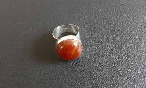 Anillo De Onix Rubi Y Plata 950 Rojo Ajustable - 7