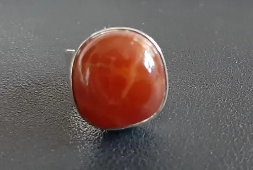 Anillo De Onix Rubi Y Plata 950 Rojo Ajustable - 8