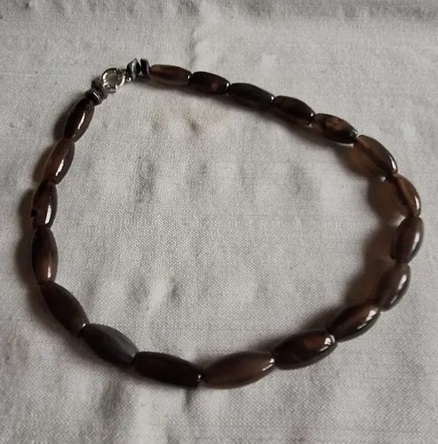 Collar De Agata Y Plata Marrón