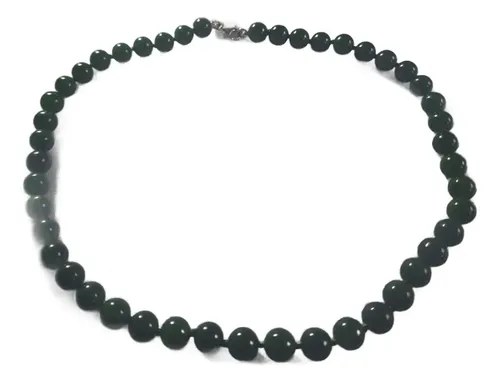 Collar De Jade Y Plata Verde