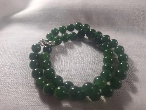 Collar De Jade Y Plata Verde - 2