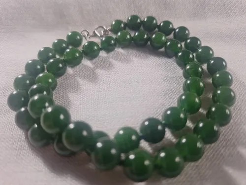 Collar De Jade Y Plata Verde - 5