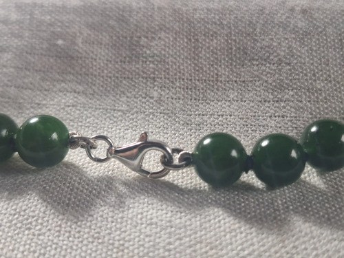 Collar De Jade Y Plata Verde - 7