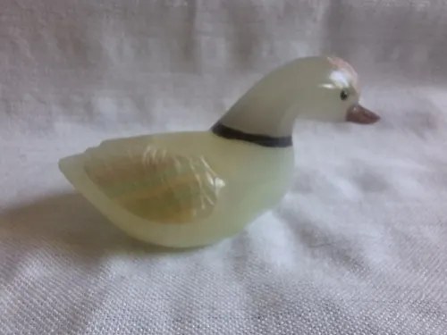 Figura De Pato Tallado En Piedra Blanco - 6