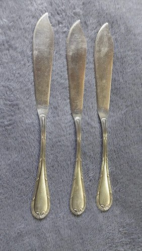 3 Cuchillos Pescado F.broggi Metal Plateado Consultar Stock Plateado
