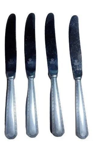 4 Cuchillos Postre Wolff Metal Plateado Consultar Stock Plateado