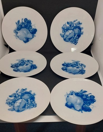 6 Platos Postre Porcelana Hutschenreuter Bavaria Consultar S Blanco Floreado