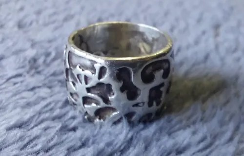 Anillo Banda Ancha Calada, Fabricado Plata 925 Plateado 14 15