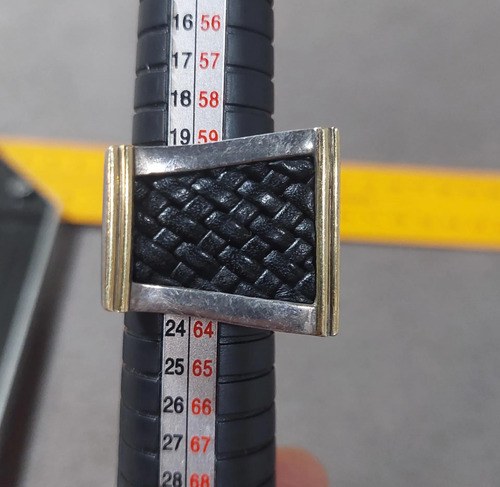 Anillo Plata 925 Oro Cuero A'chento Consultar Stock Plateado 19 - 7