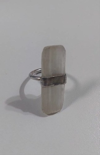 Anillo Plata Con Selenita Muy Lindo Consultar Stock Blanco 5-7 - 5